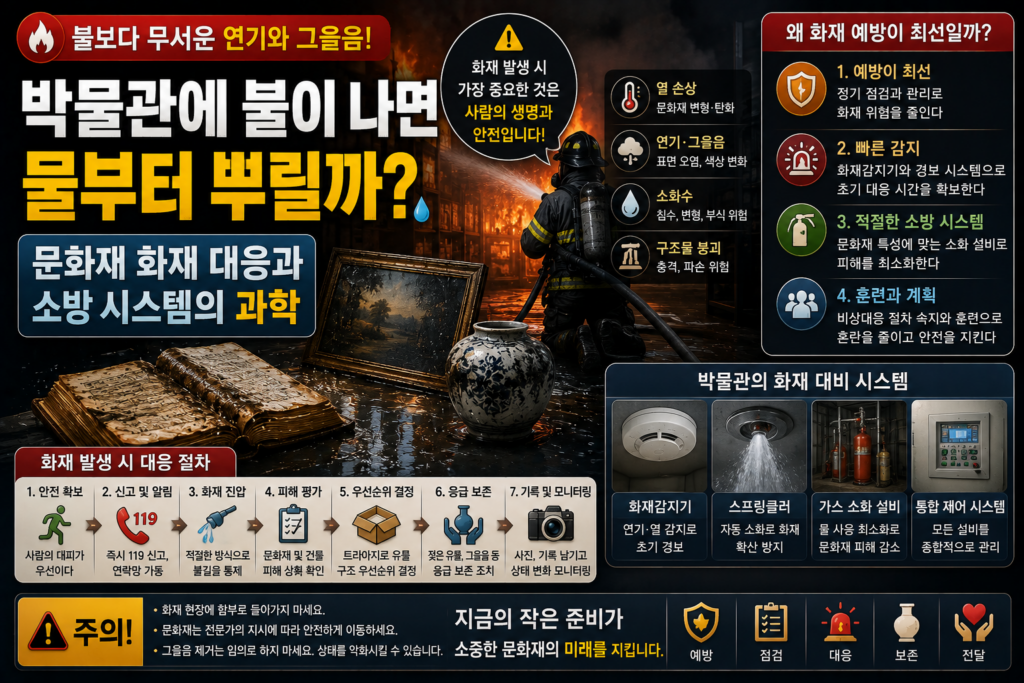 박물관에 불이 나면 물부터 뿌릴까? 문화재 화재 대응과 소방 시스템의 과학 1 박물관에 불이나면 썸네일