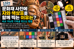 문화재 사진에 자와 색상표를 함께 찍는 이유는?